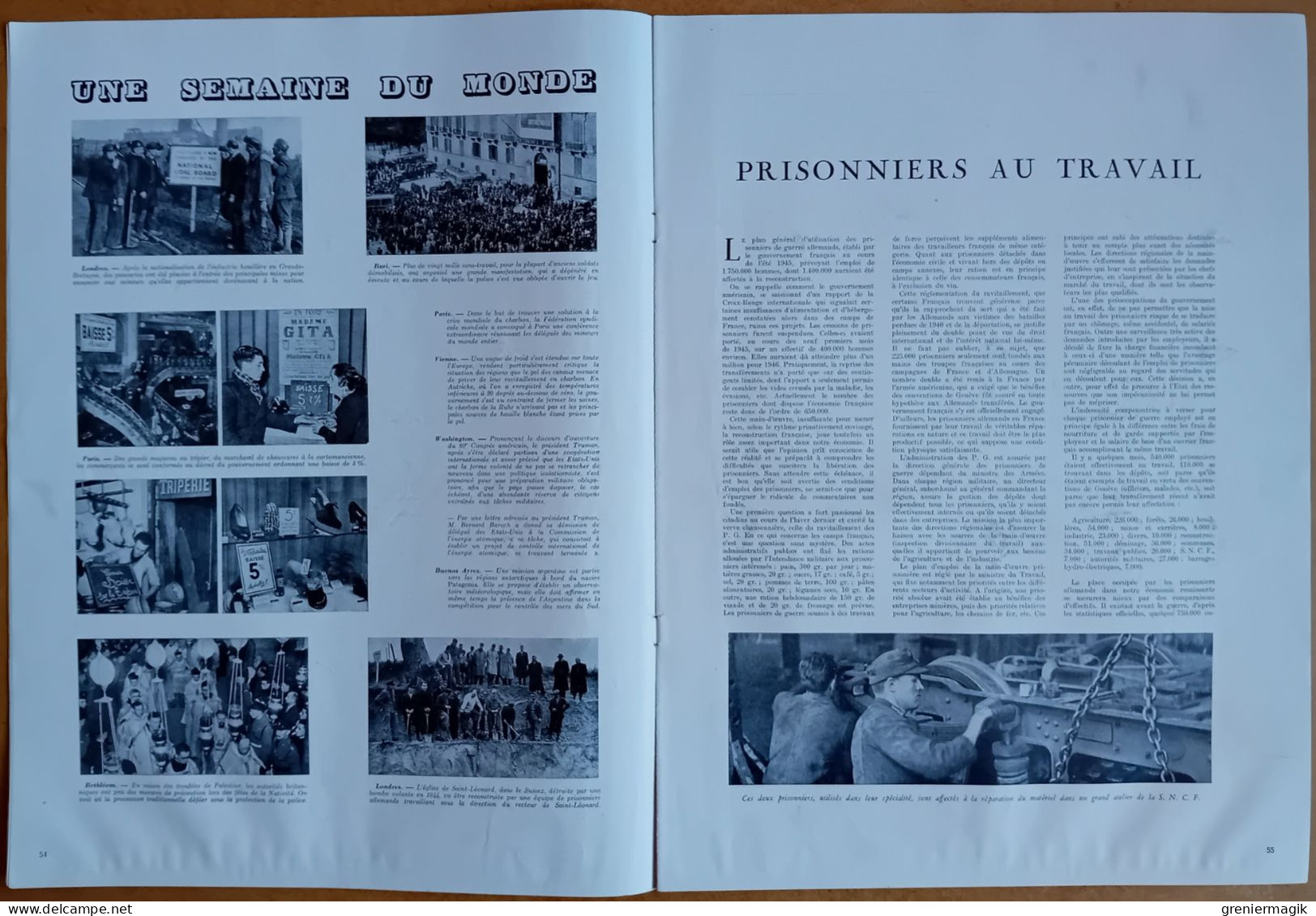 France Illustration N°68 18/01/1947 La Télévision/Mexique/Prisonniers Au Travail/Indochine/Marshall Remplace Byrnes/Mine - Allgemeine Literatur