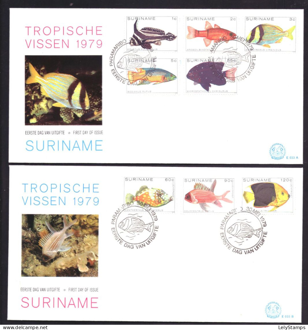 Suriname Republiek / Surinam Republic FDC E033 A&B Fish Animals Nature (1979) - Suriname