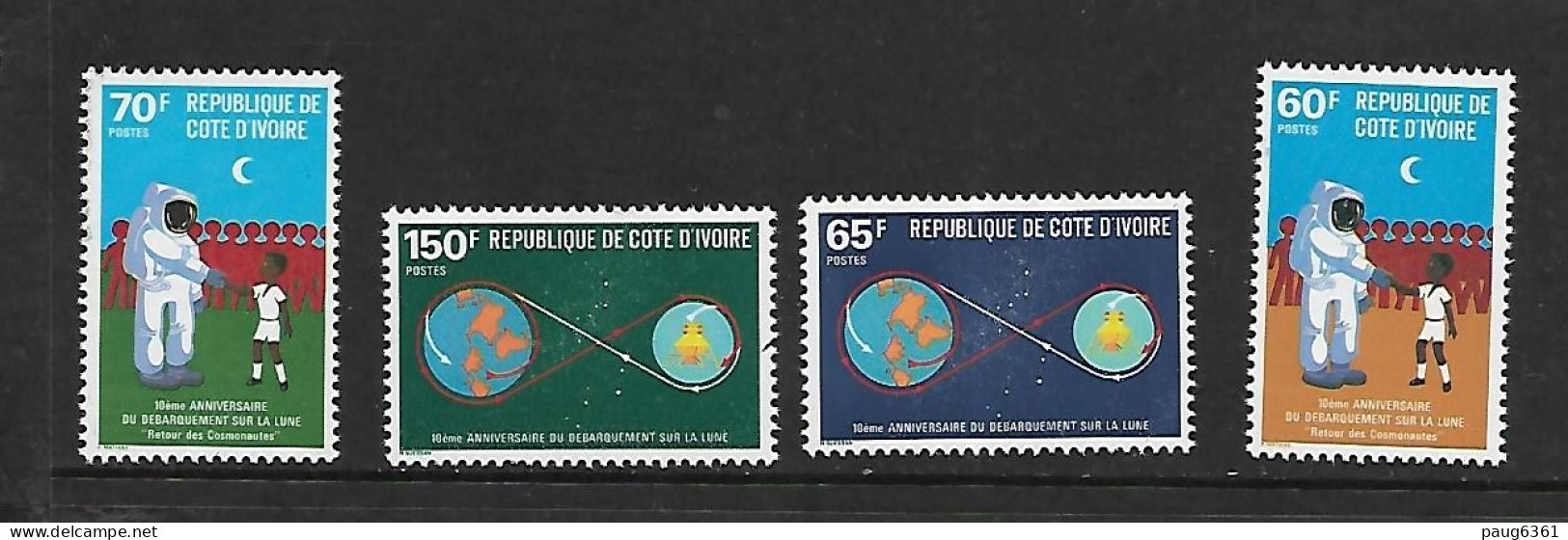 COTE D'IVOIRE 1980   APOLLO 11 YVERT N°529/532 NEUF MNH** - Afrika