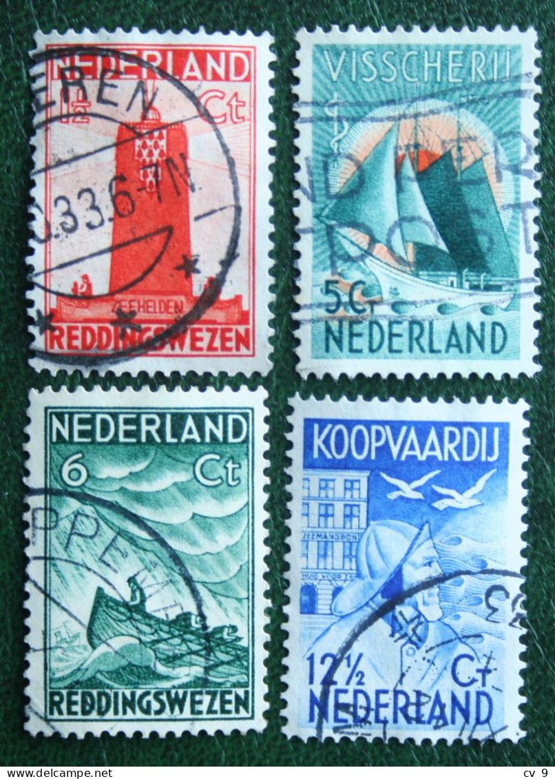Zeemanszegels NVPH 257-260 (Mi 262-265) 1933 Gestempeld / USED NEDERLAND / NIEDERLANDE - Gebruikt