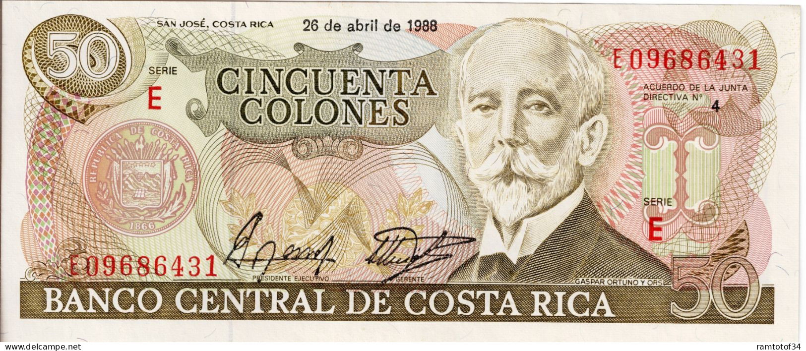COSTA RICA - 1000 Colones 1988 UNC - Costa Rica