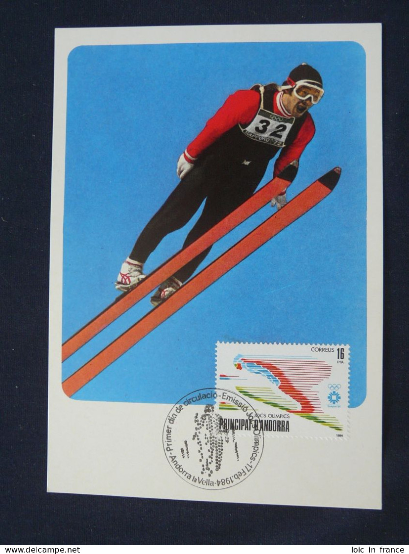 Carte Maximum Card Jeux Olympiques Sarajevo Olympic Games Andorre Espagnol Spanish Andorra 1984 - Winter 1984: Sarajevo
