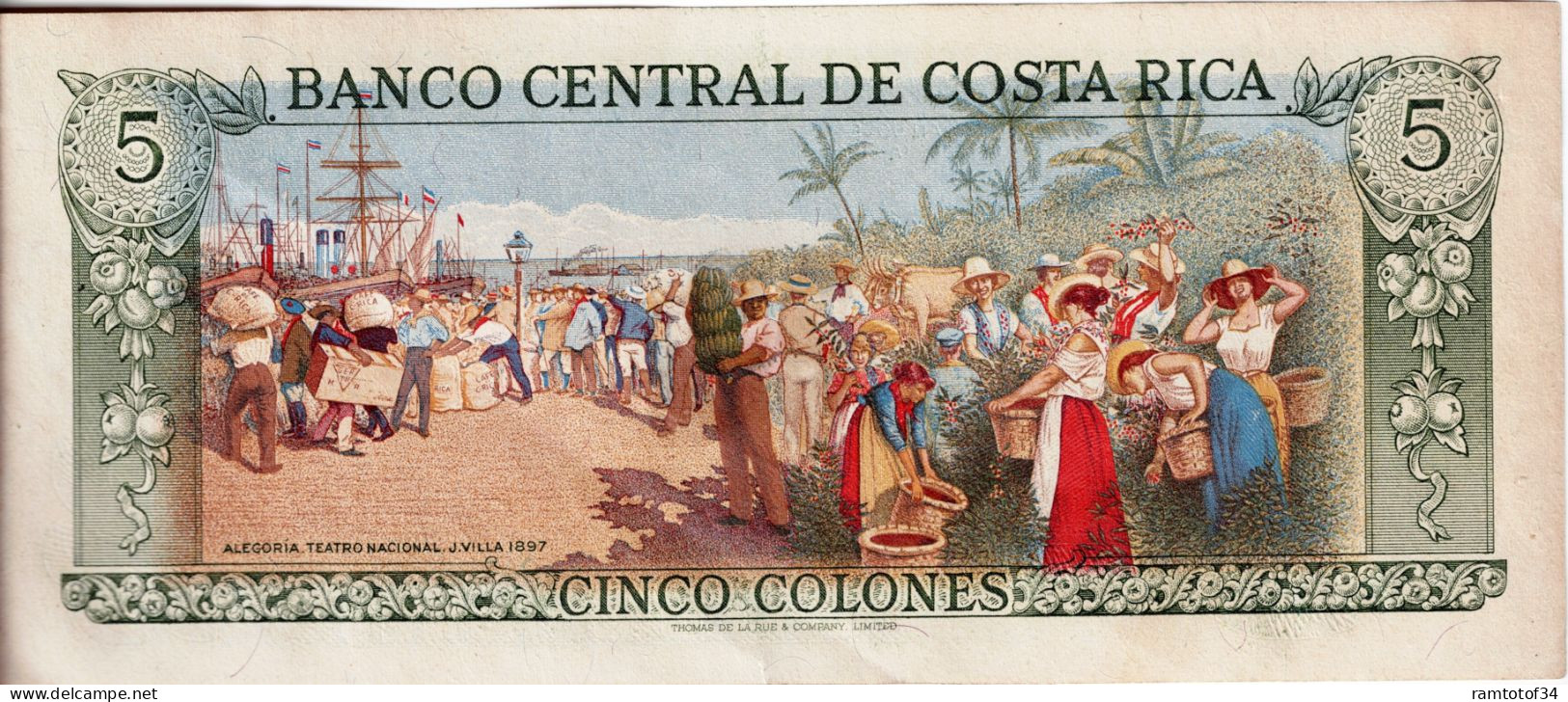 COSTA RICA - 5 Colones 1989 - Costa Rica