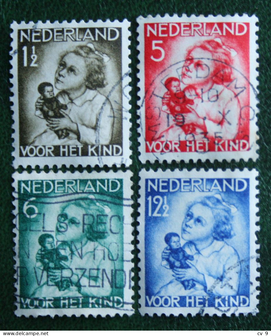 Kinderzegel Child Welfare Enfants Kinder NVPH 270-273 (Mi 277-280) 1934 Gestempeld / USED NEDERLAND / NIEDERLANDE - Gebruikt