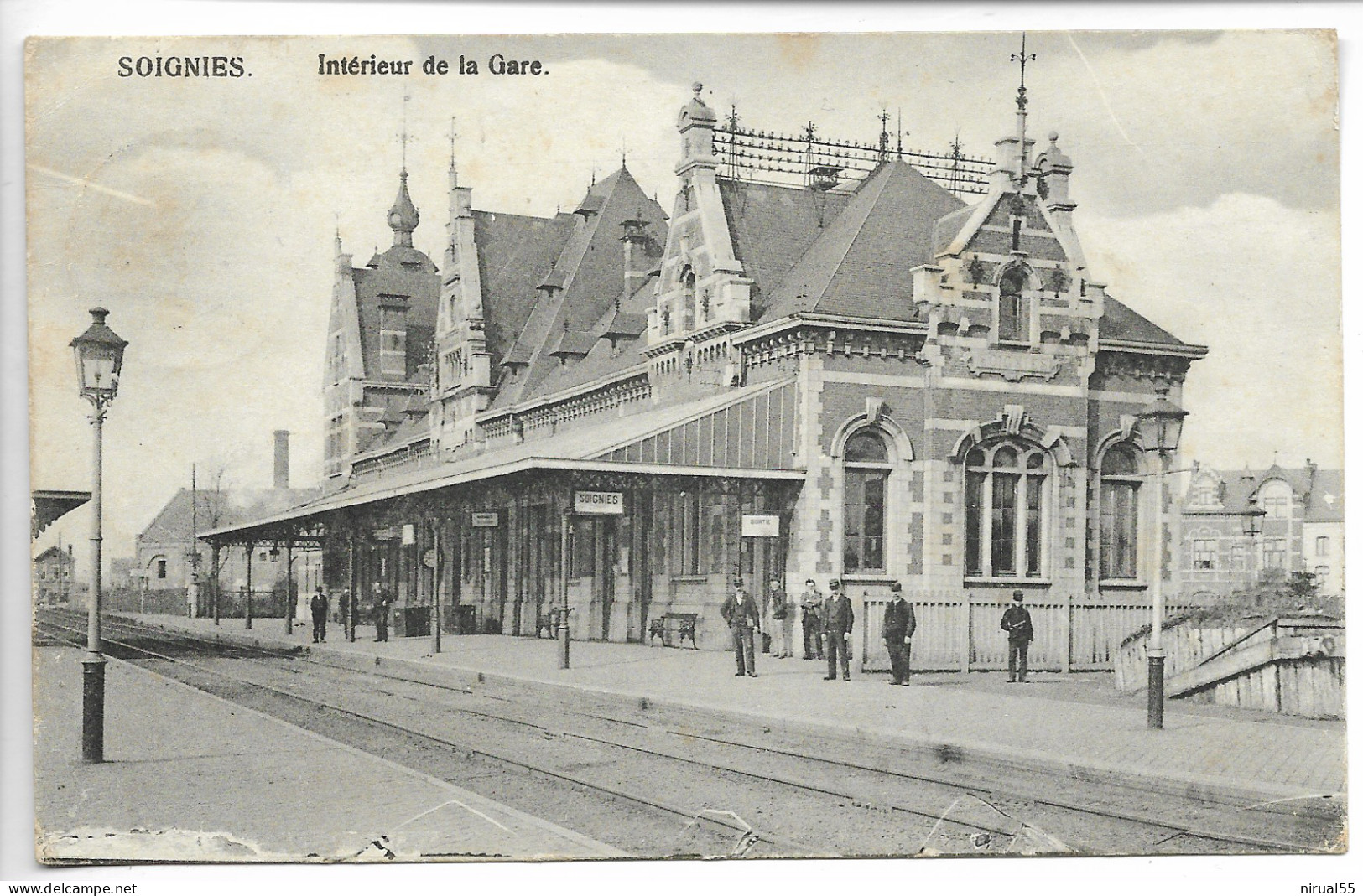 SOIGNIES Intérieur De La Gare Animée Verso CAD à Pont 1915      ..G - Soignies
