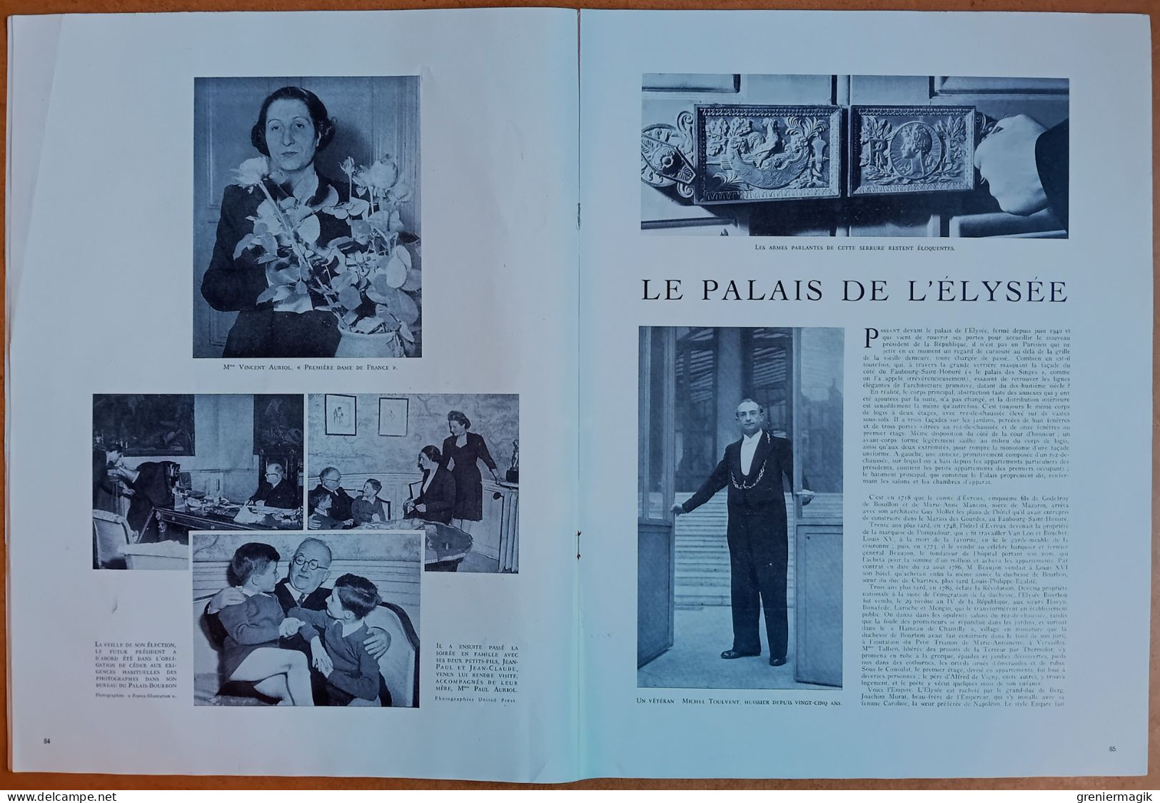 France Illustration N°69 25/01/1947 Vincent Auriol Président De La République/Le Palais De L'Elysées/L'industrie Textile - Informaciones Generales