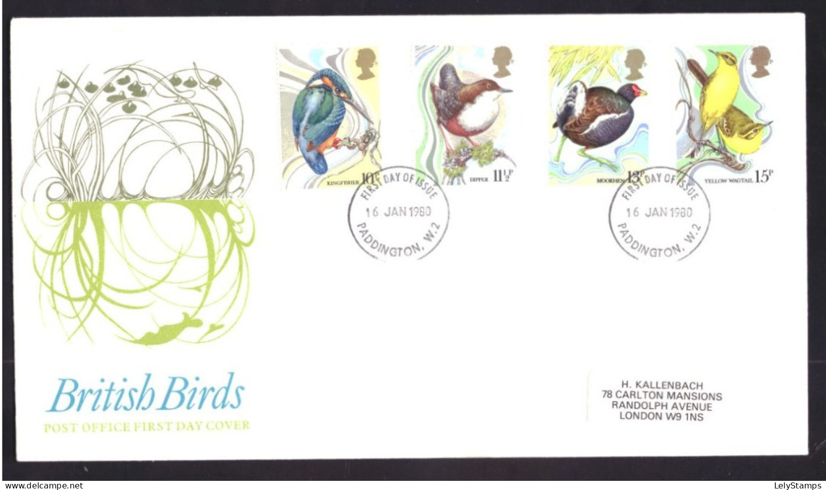 Great Britain / Groot Brittannië FDC 817 T/m 820 Birds Nature Animals (1980) - 1971-1980 Decimale  Uitgaven