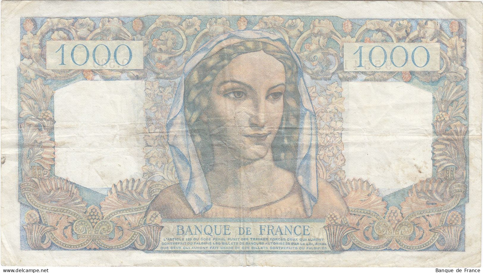 Billet 1000 F Minerve Et Hercule Du 17-2-1949 FAY 41.25 Alph. Q.530 - 1 000 F 1945-1950 ''Minerve Et Hercule''