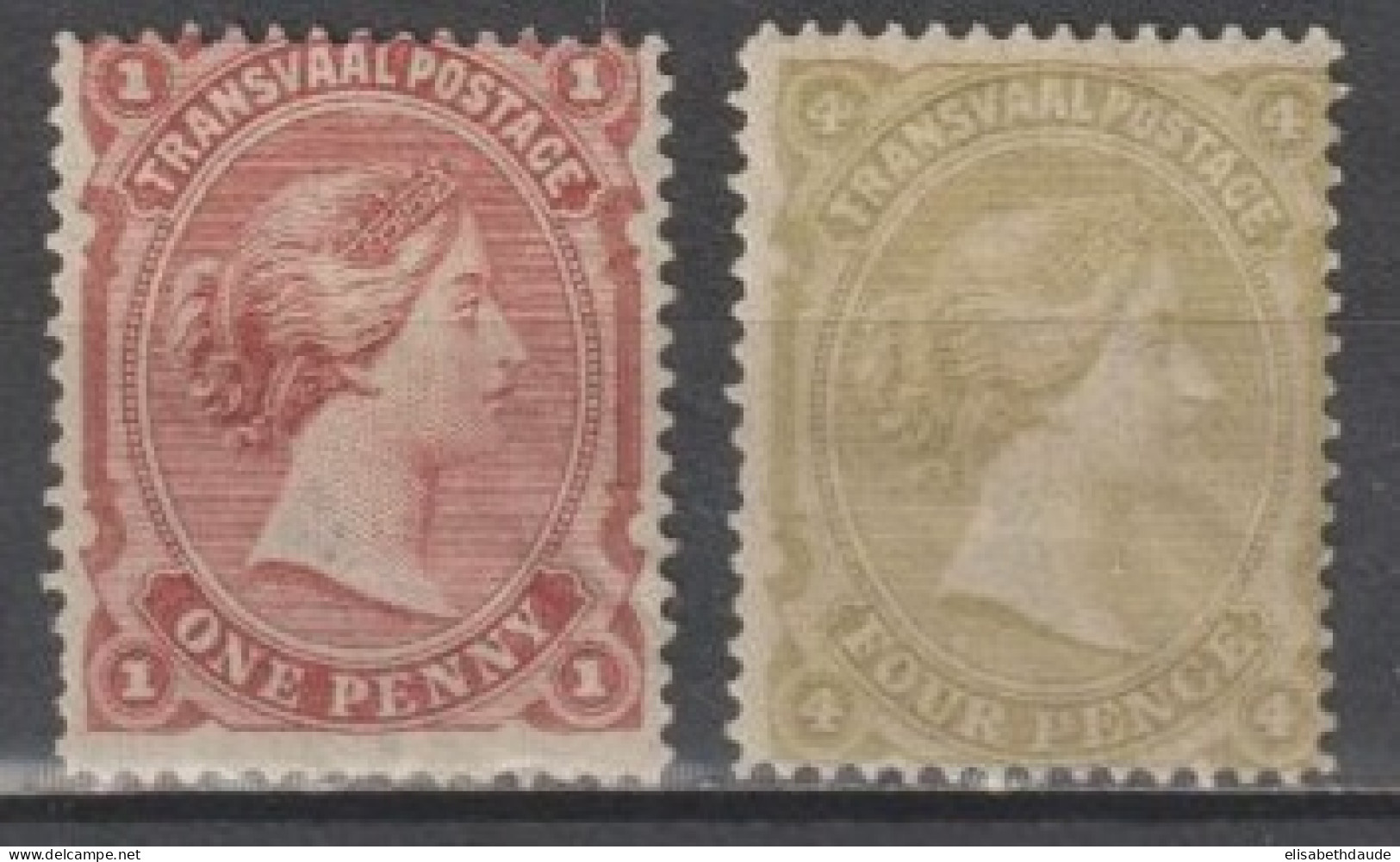 AFRIQUE DU SUD / TRANSVAAL - 1878 - YVERT N°62+64 * MH - COTE = 65 EUR - Transvaal (1870-1909)