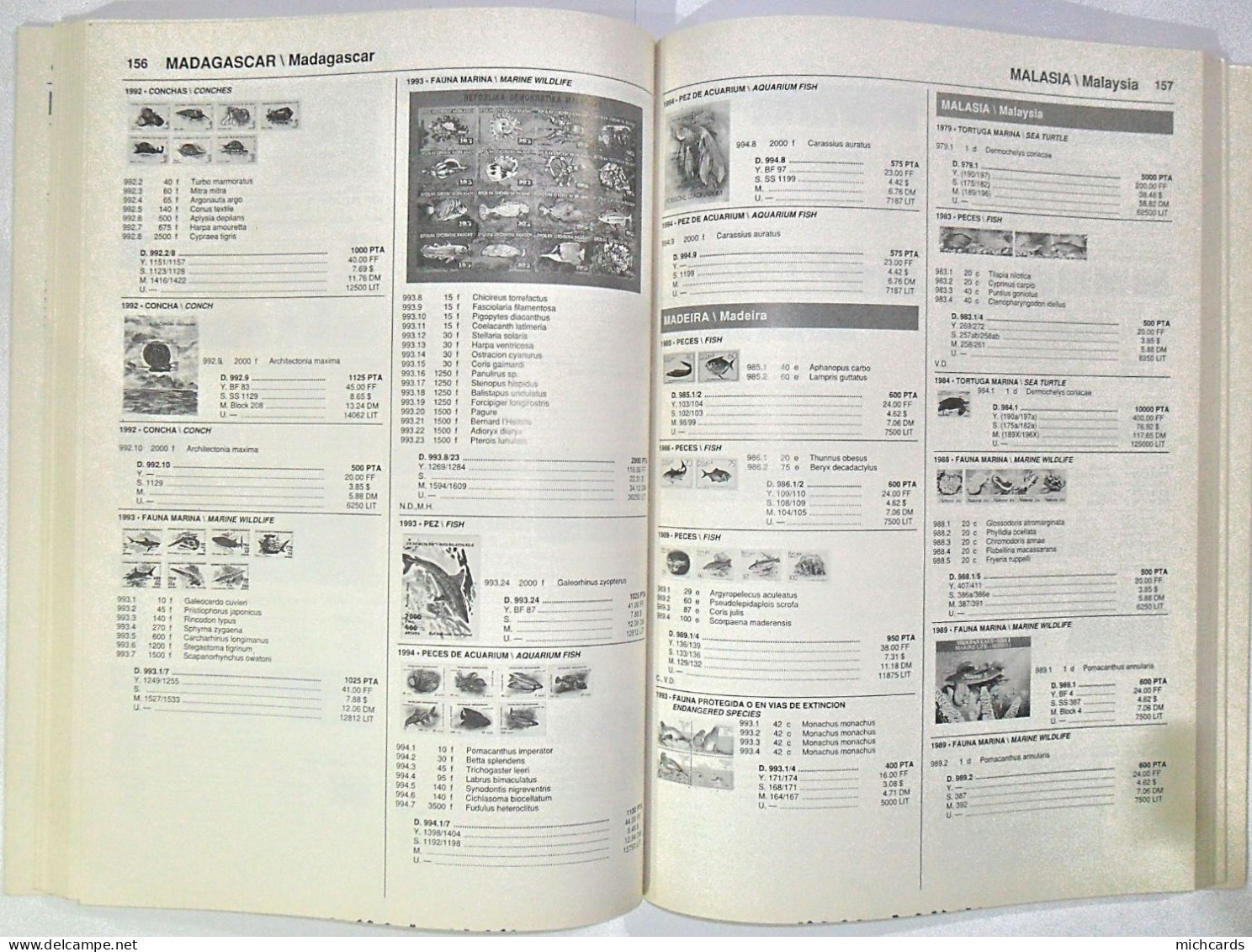 Catalogue DOMFIL Poisson Mammifere Marin - Du Debut A 1994 - 308 Pages - Poids 570 G - Bon Etat - Thématiques