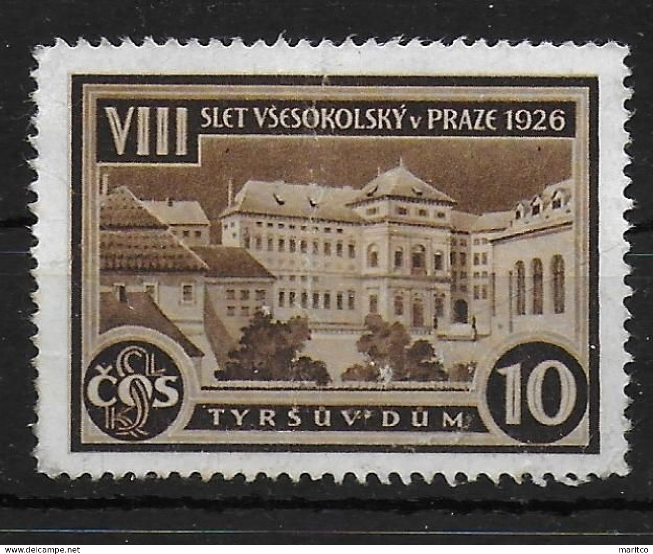 Czechoslovakia VII Slet Vsesokolsky Praze 1926 Cinderella Vignet Werbemarke Propaganda - Fantasy Labels