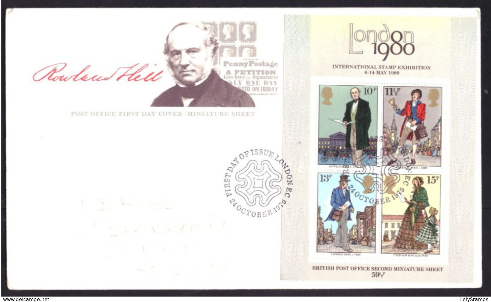 Great Britain / Groot Brittannië FDC Block 2 Rowland Hill (1979) - 1971-1980 Em. Décimales