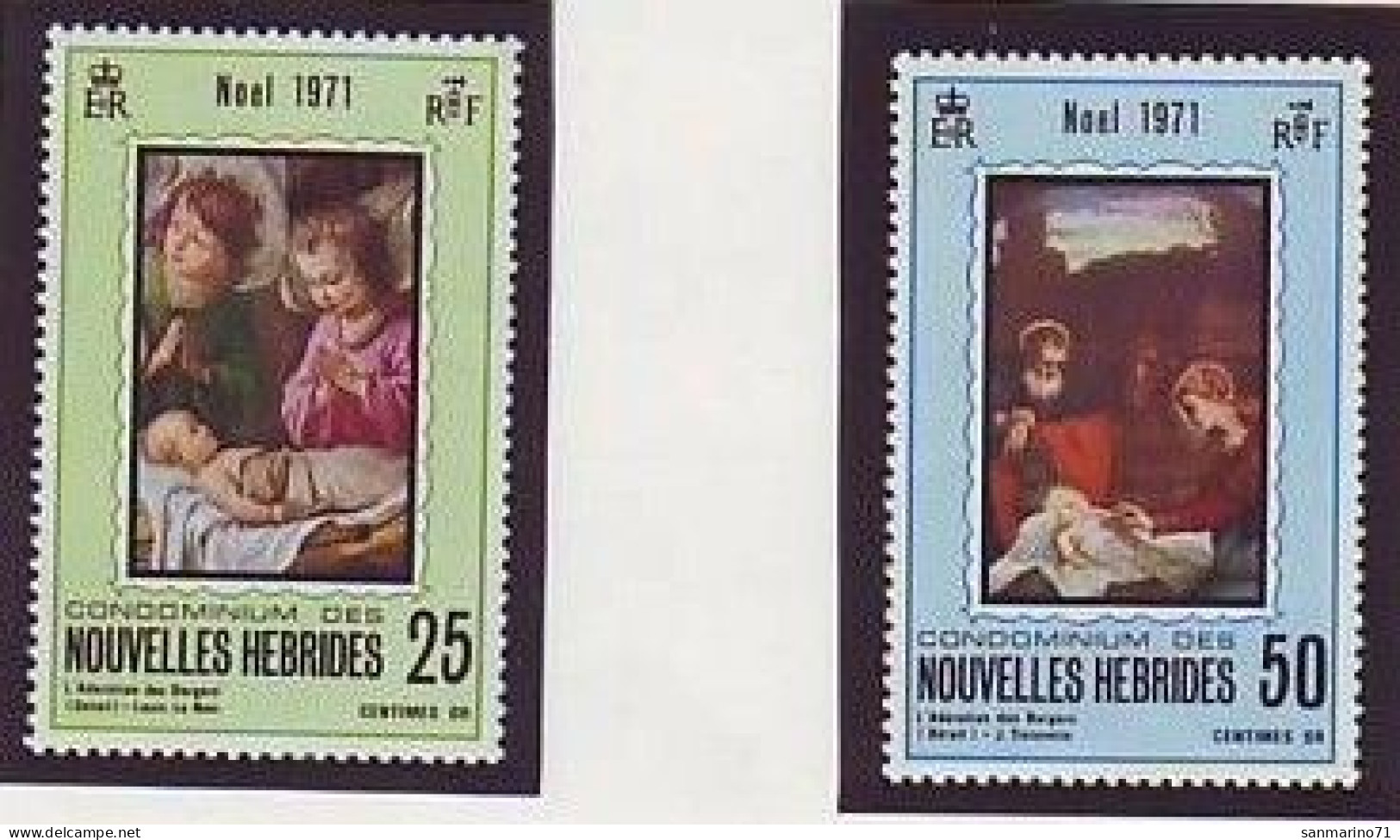 NEW HEBRIDES 311-312,unused,Christmas 1971 (**) - Nuevos