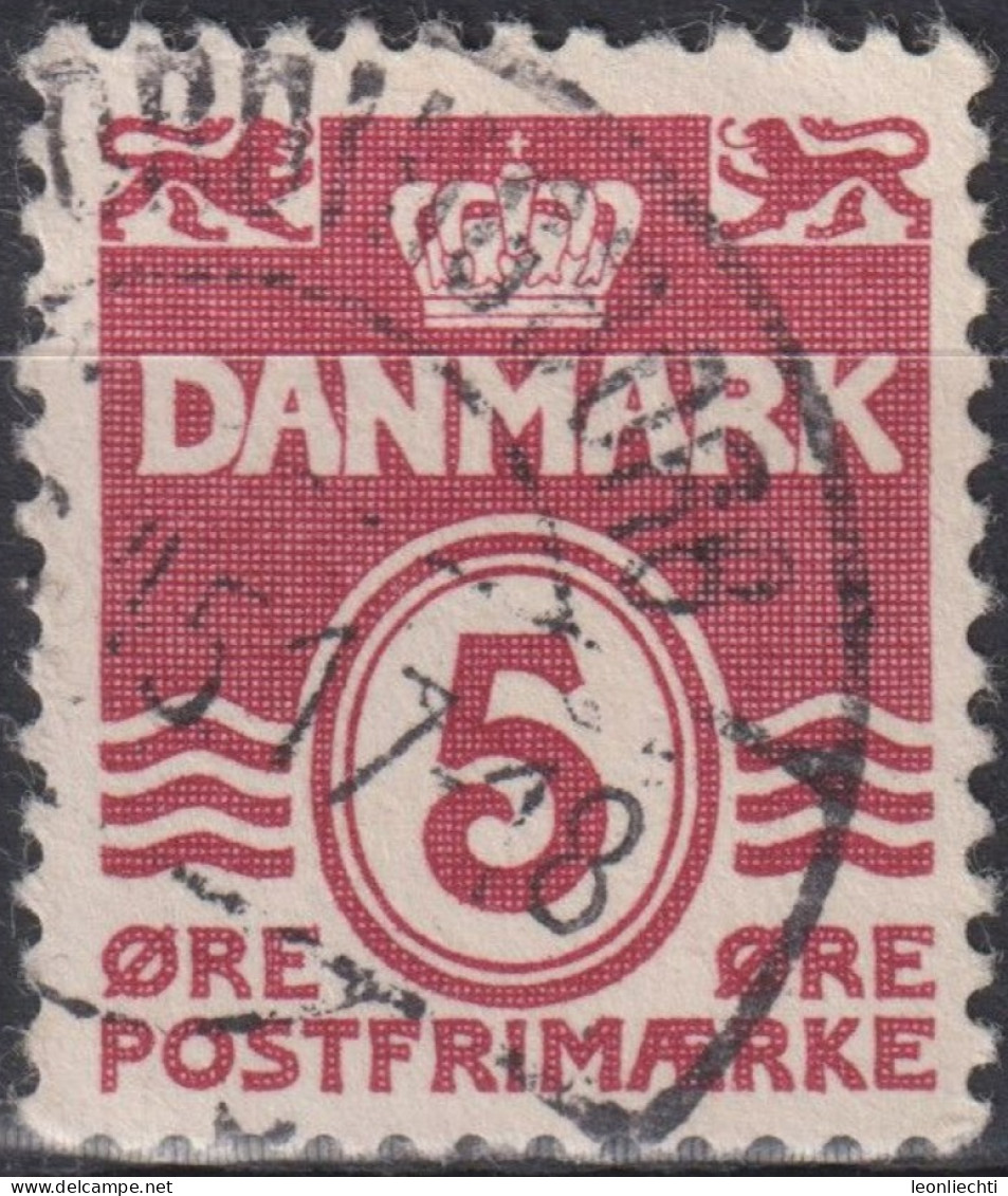 1938 Dänemark ° Mi:DK 244x, Sn:DK 224, Yt:DK 254, Figure 'wave'- Type, Wavy Lines (NO Hearts / LINED Background) - Gebraucht