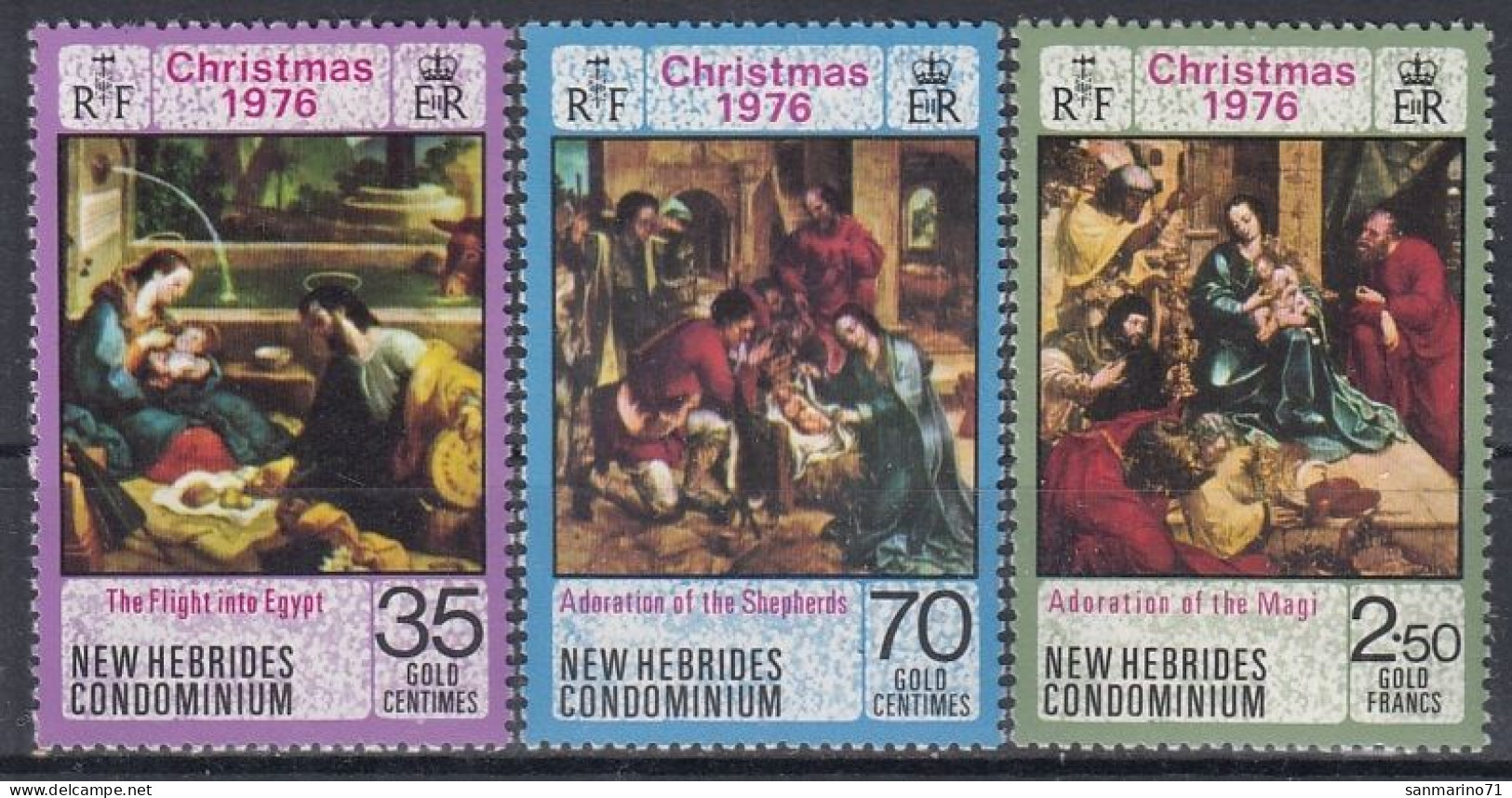 NEW HEBRIDES 435-437,unused,Christmas 1976 (**) - Ungebraucht