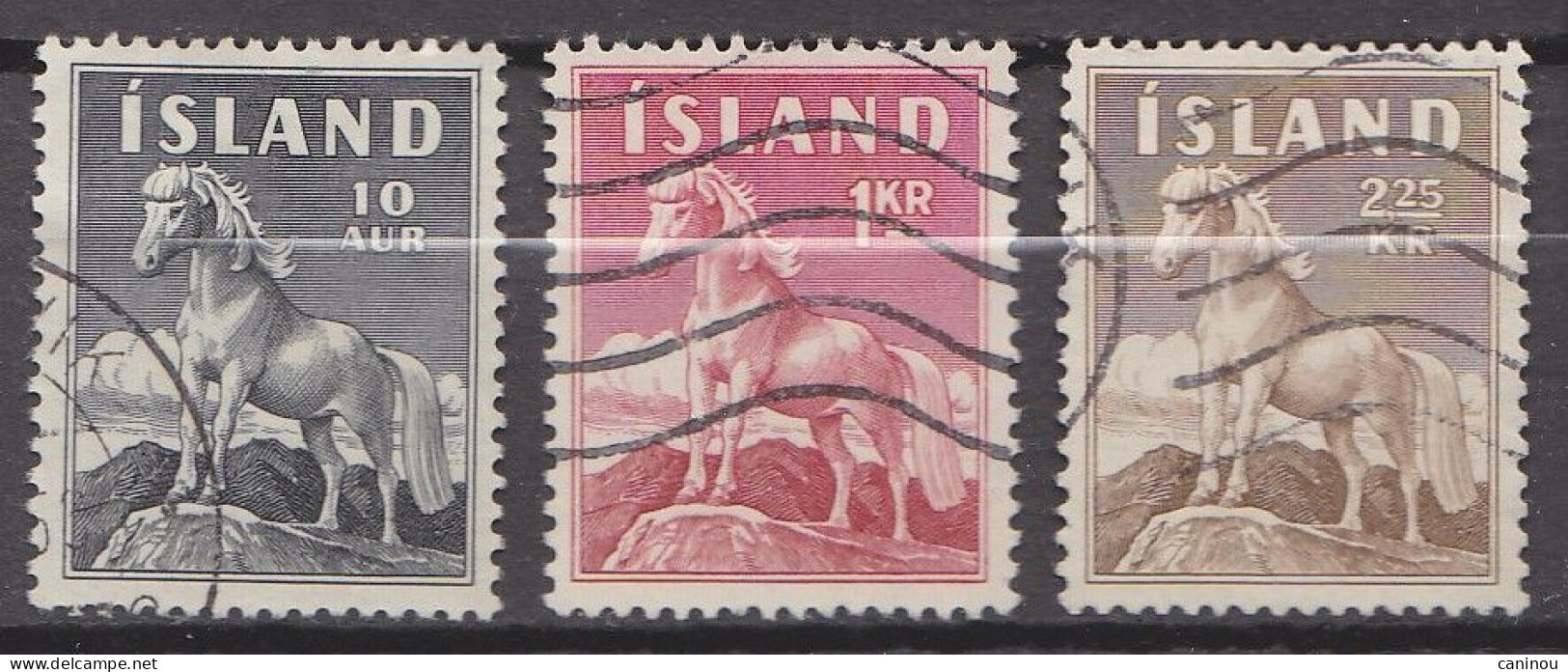 ISLANDE Y & T 283 -  285 PONEY 1958 OBLITERES - Gebraucht