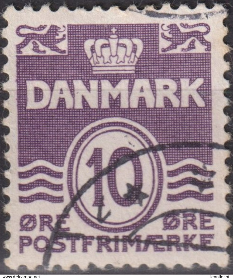 1938 Dänemark ° Mi:DK 246xAb, Sn:DK 230, Yt:DK 259, Figure 'wave'- Type, Wavy Lines (NO Hearts / LINED Background) - Gebraucht