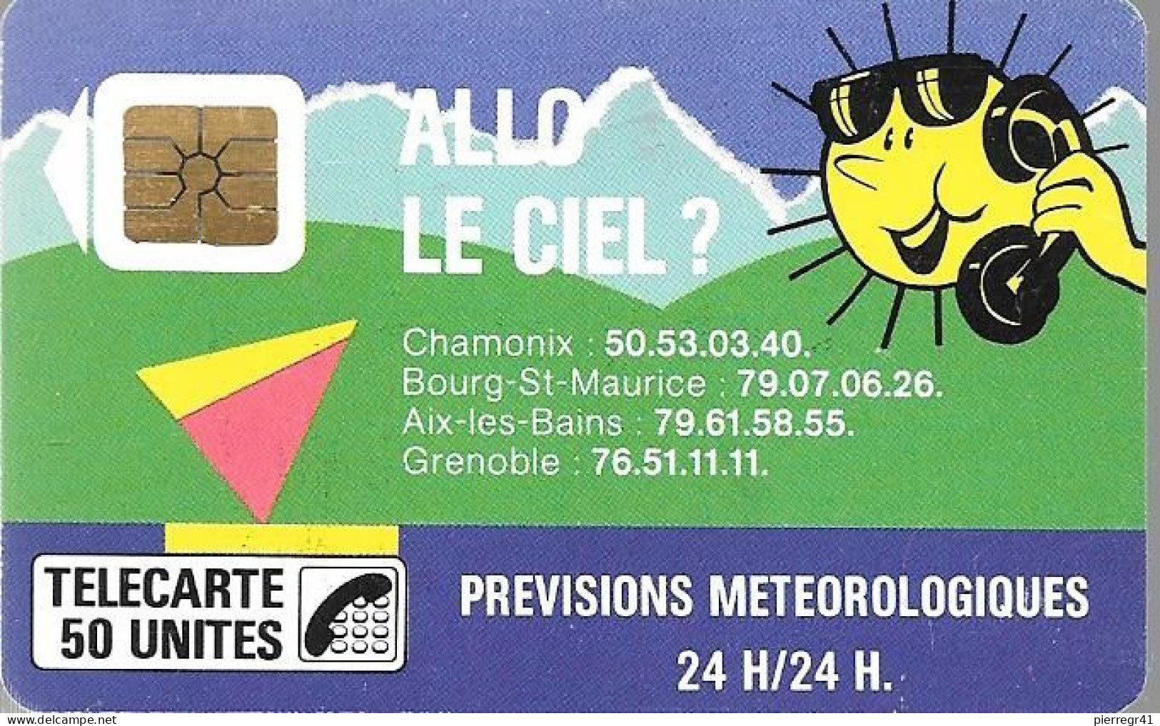 CARTE-PUBLIC-1988-F 25-SO2-50U- N°Série Pe 0671-ALLO LE CIEL-UTILISEE-TBE/LUXE - 1988