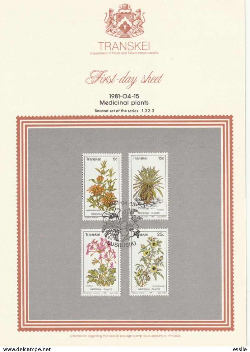 Transkei - 1981 - Medicinal Plants - First Day Sheet - Medium - Piante Medicinali