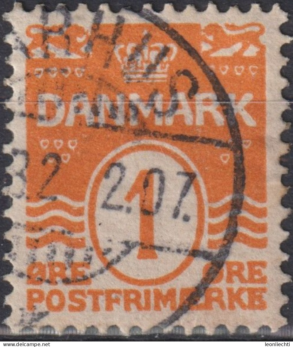 1914 Dänemark ° Mi:DK 77, Sn:DK 85, Yt:DK 69, Figure “Wave” Type, Wmk 2, Perf 14 X 14½ - Gebraucht
