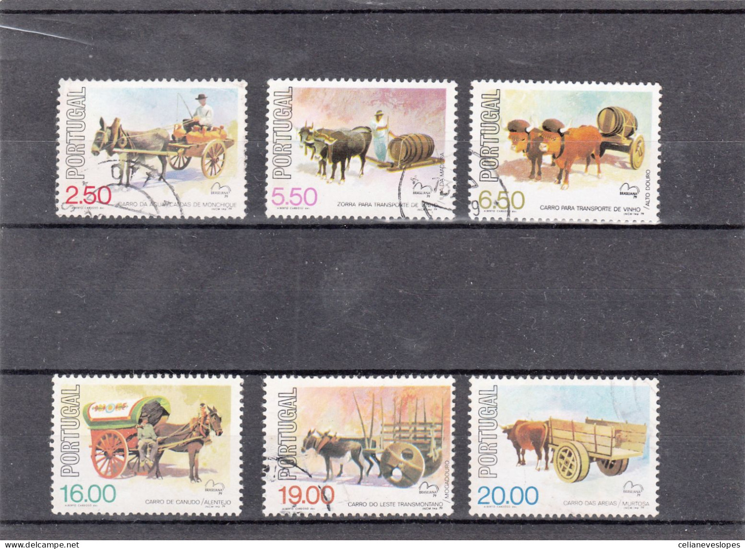 Portugal, Carros Populares Portugueses - Brasiliana 79, 1988, Mundifil Nº 1435 A 1440 Used - Used Stamps