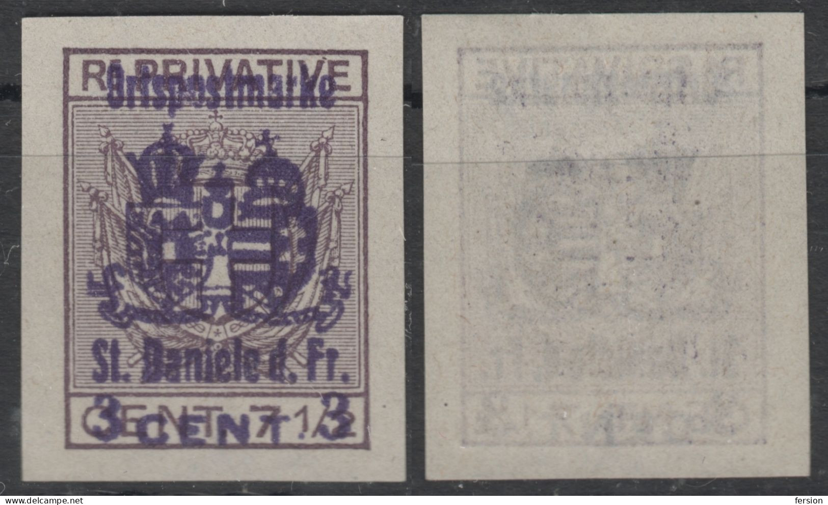 Austria Hungary Italy KUK K.u.K Feldpost Miltary Post OCCUPATION 1918 Ortspostmarke St DANIELE DEL FRIULI 3 C SASSONE 47 - Oostenrijkse Bezetting