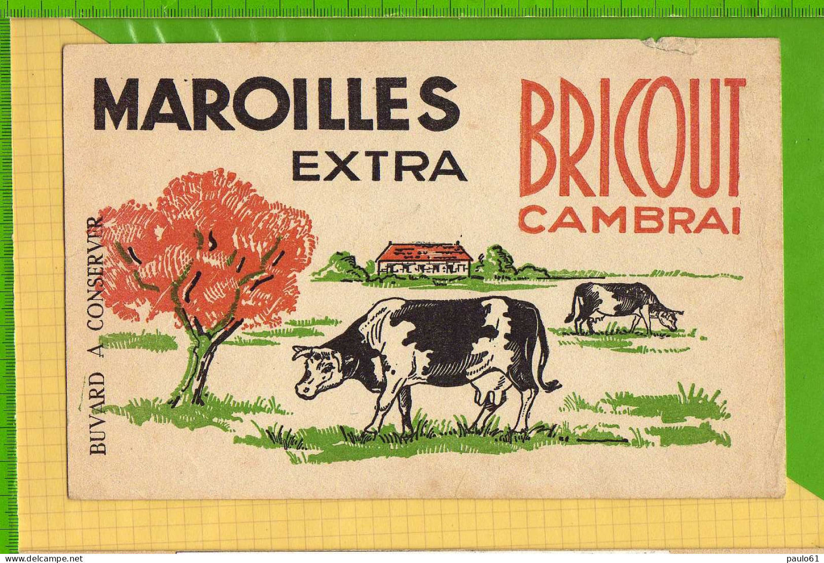 Buvard & Blotting Paper : Maroilles Extra BRICOUT CAMBRAI Vaches - Leche