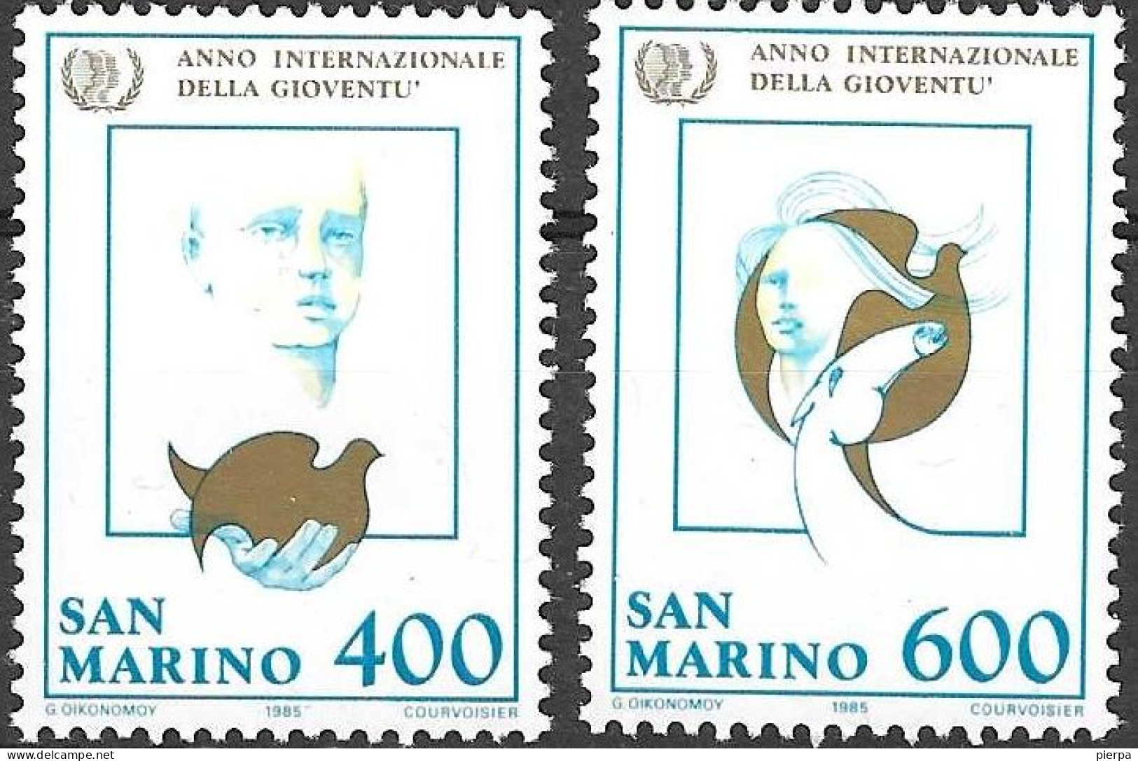 SAN MARINO - 1985 - ANNO GIOVENTU' - SERIE 2 VALORI - NUOVA MNH** ( YVERT 1115\6 - MICHEL 1321\2 -  SS 1162\3) - Nuevos