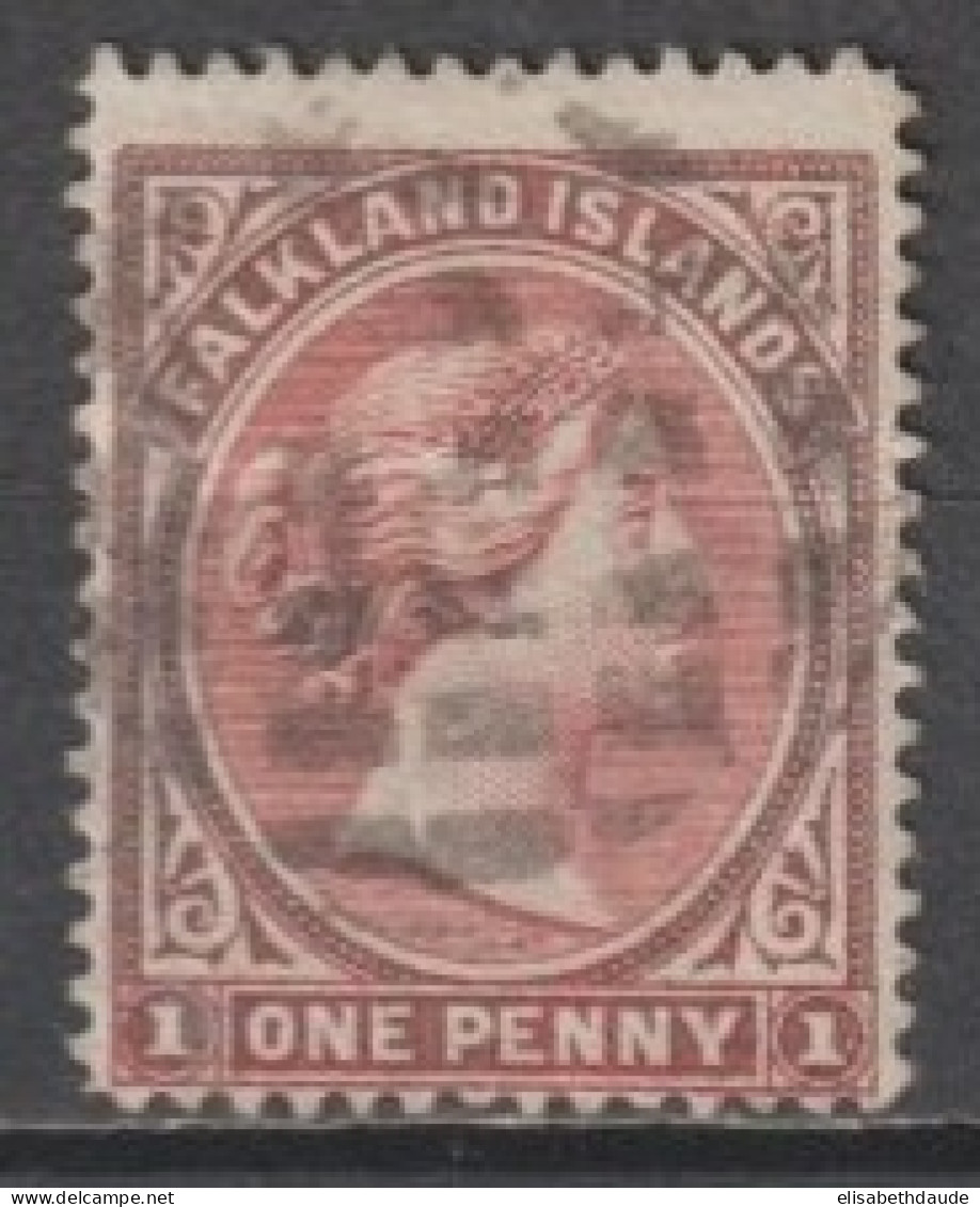 FALKLAND - 1886 - YVERT N° 5a OBLITERE FILIGRANE COUCHE - COTE 2020 = 75 EUR. - Falklandeilanden