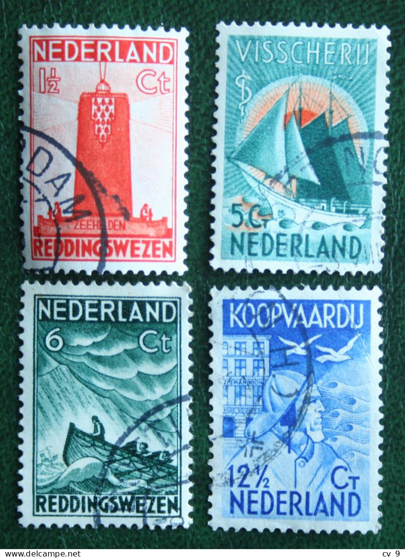 Zeemanszegels NVPH 257-260 (Mi 262-265) 1933 Gestempeld / USED NEDERLAND / NIEDERLANDE - Gebruikt