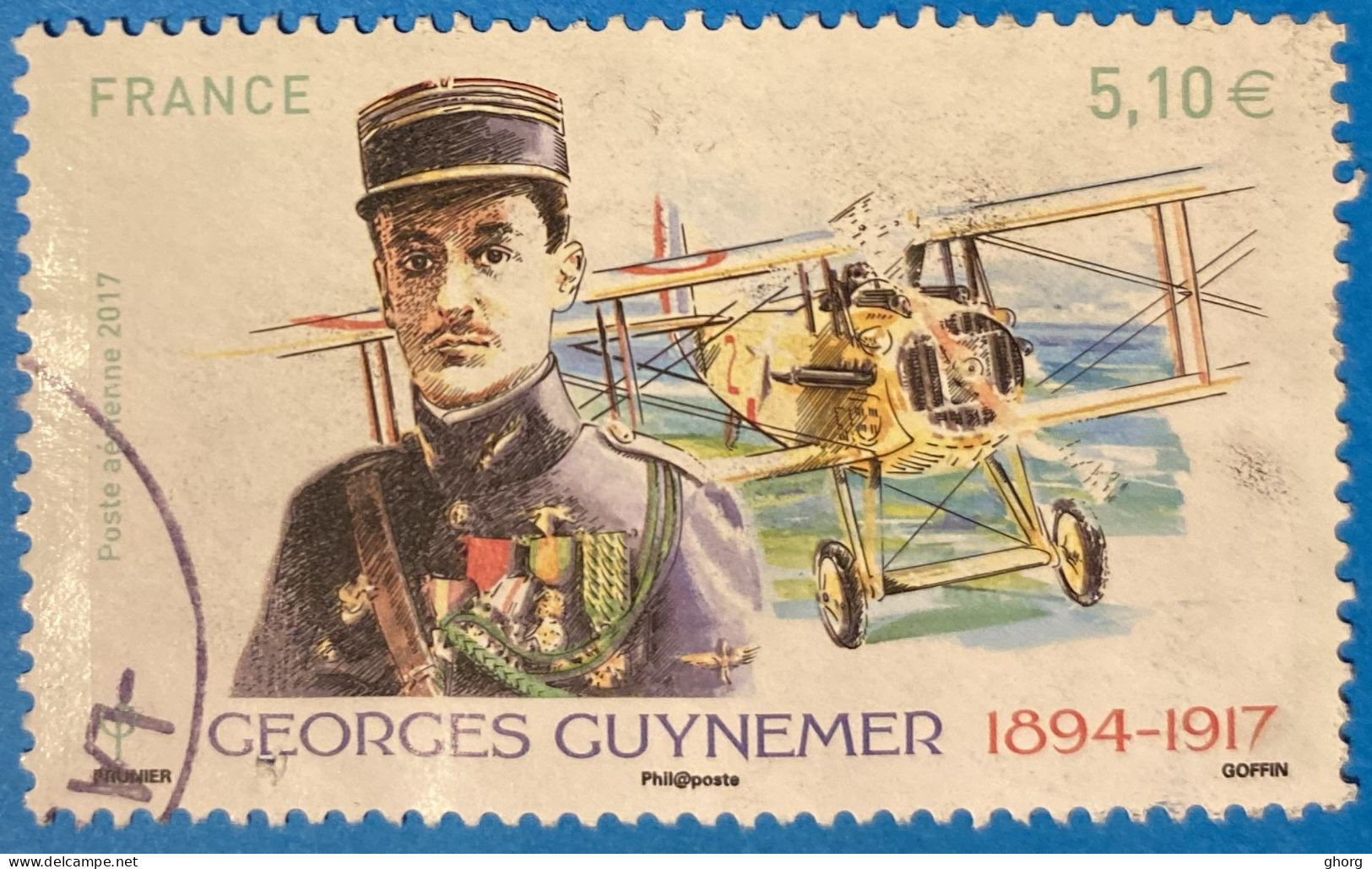 France 2017 : Georges Guynemer, Pilote Français N° 81 Oblitéré - 1960-.... Used