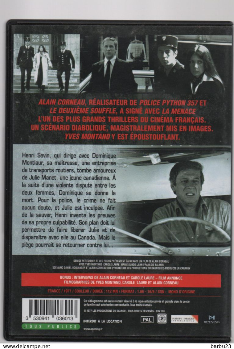 DVD  LA MENACE  Avec Carole Laure Et Yves Montand - Drame