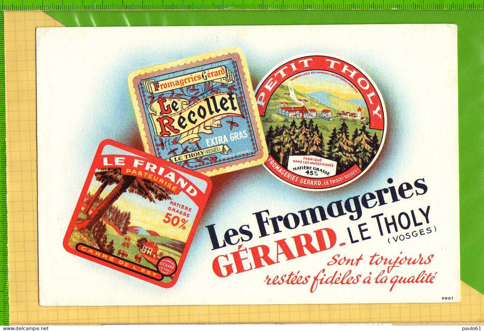 BUVARD & Blotting Paper : Les Fromageries GERARD - LE THOLY Vosges - Produits Laitiers