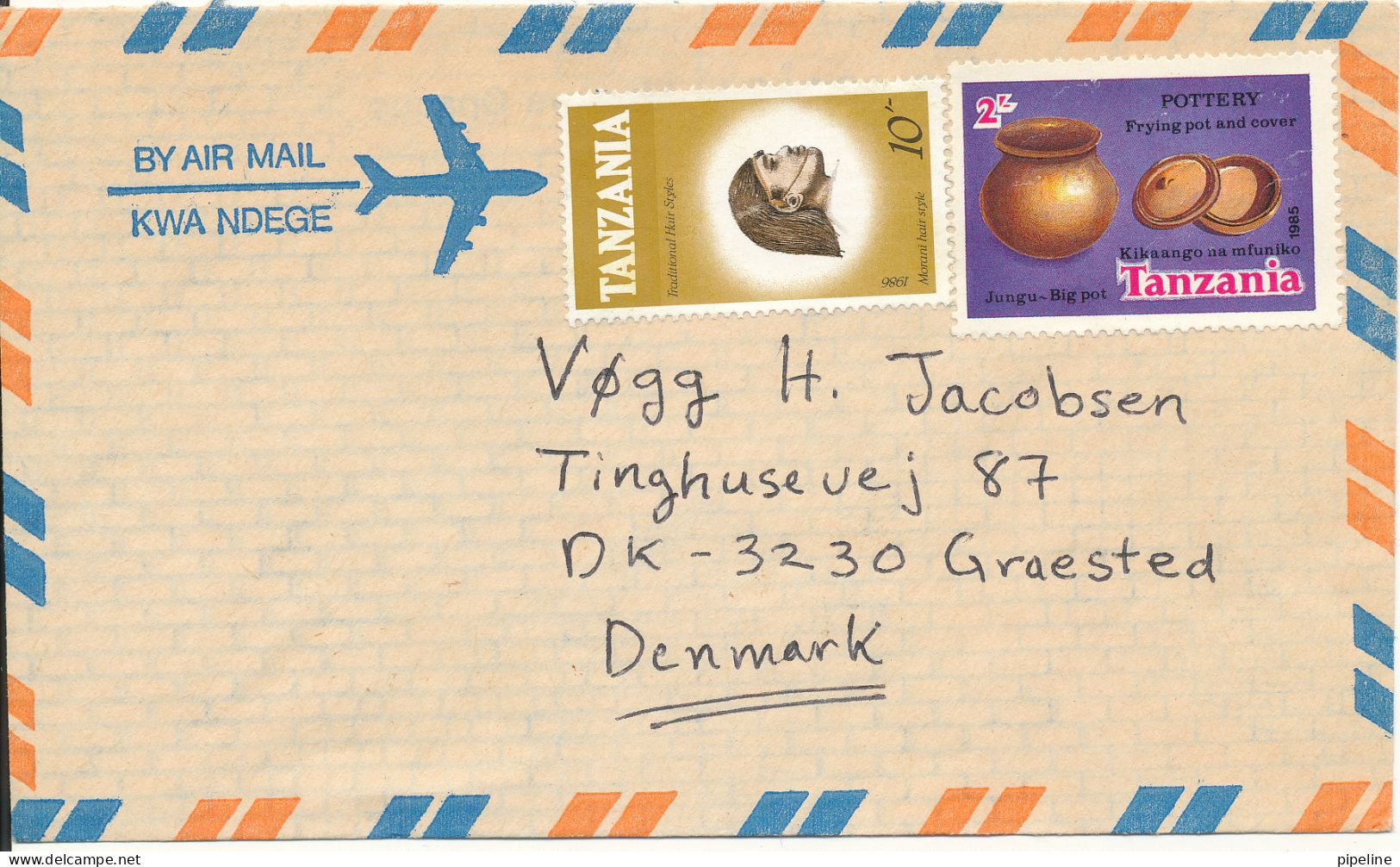 Tanzania Air Mail Cover Sent To Denmark  No Postmark On Stamps Or Cover - Tanzanie (1964-...)