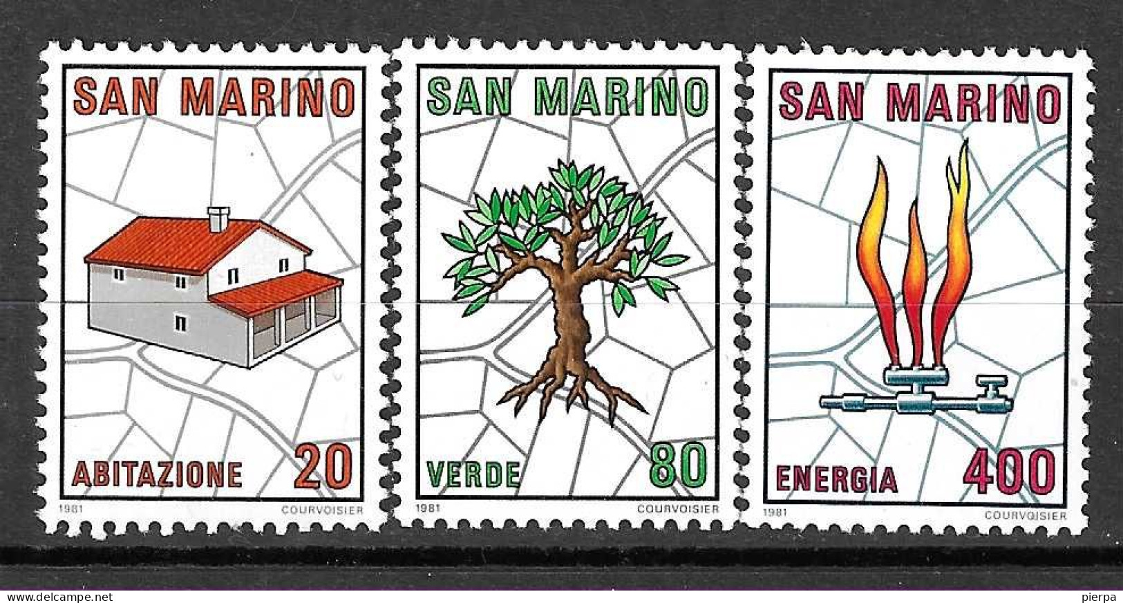 SAN MARINO - 1981 - PIANO REGOLATORE- SERIE 3 VALORI - NUOVA MNH** ( YVERT 1034\6 - MICHEL 1237\9 -  SS 1079\81) - Unused Stamps