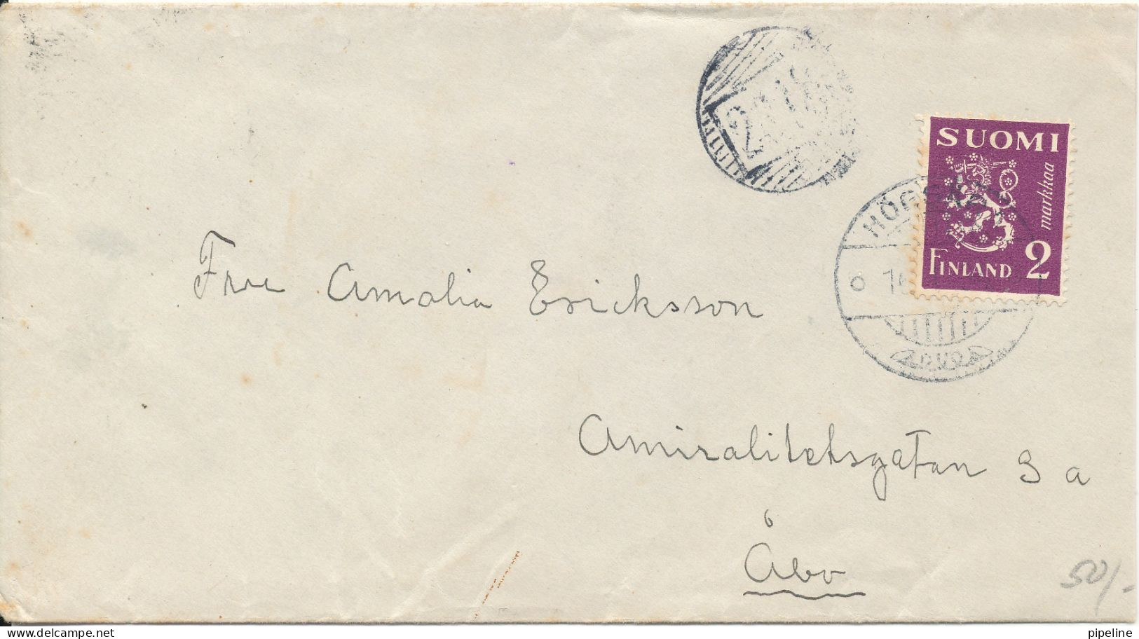 Finland Cover Sent To Abo 17-1-1934 Backside Postmark Single Franked - Briefe U. Dokumente