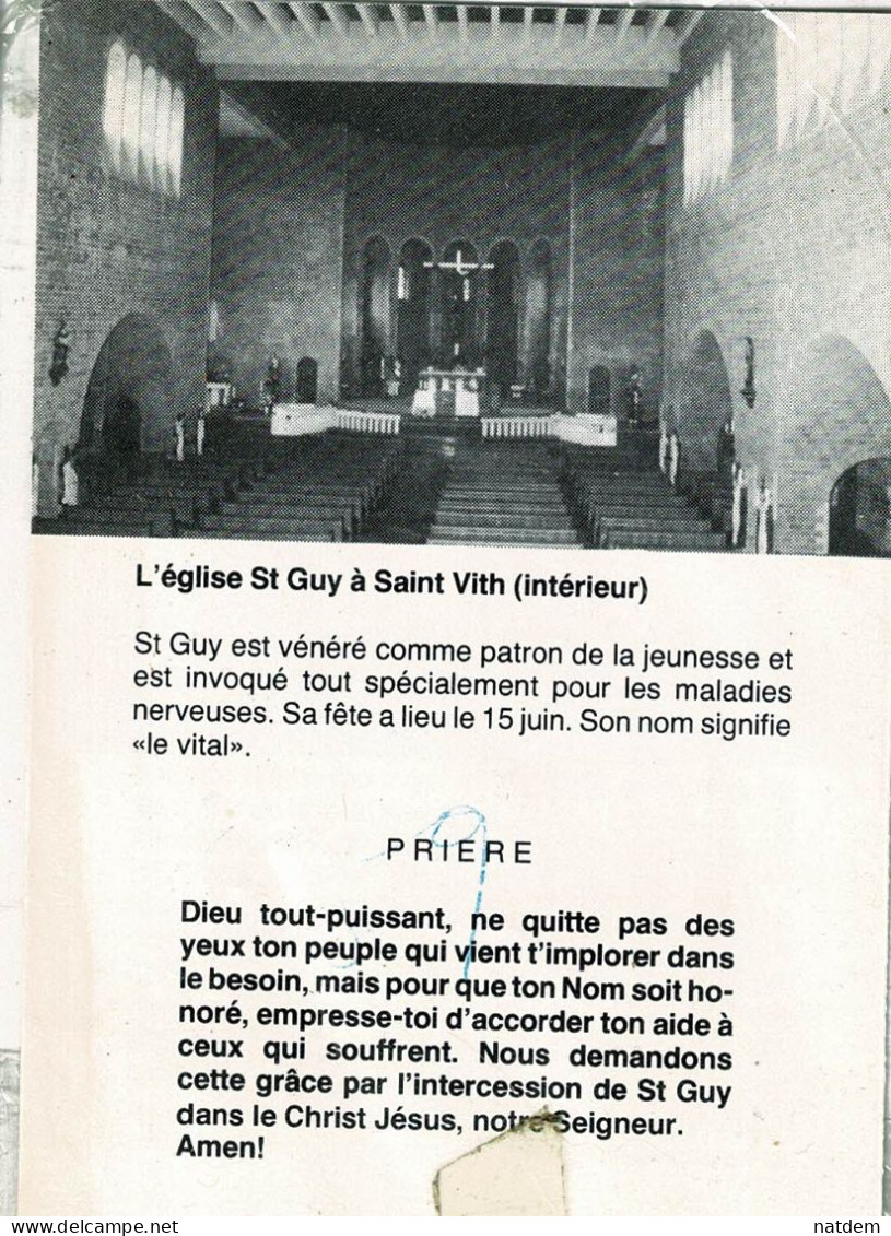 Saint-Vith, Saint Guy (Vitus), Fasicule + Médaille  "sous Plastique" - Saint-Vith - Sankt Vith