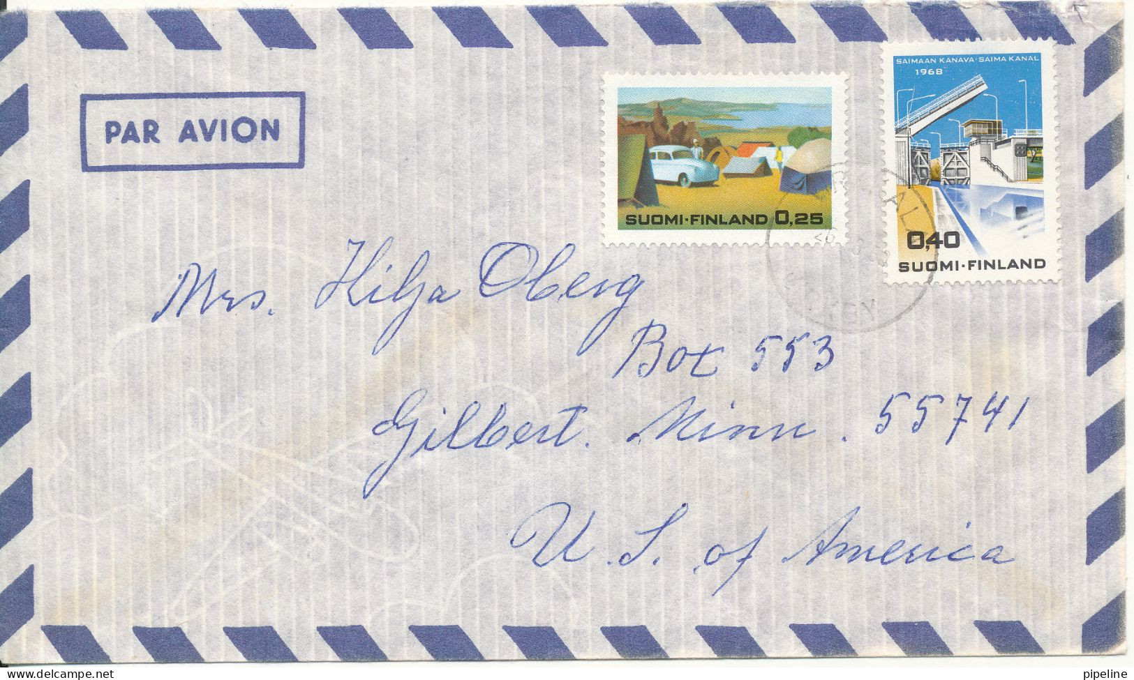 Finland Air Mail Cover Sent To USA 3-9-1968 Single Franked - Briefe U. Dokumente