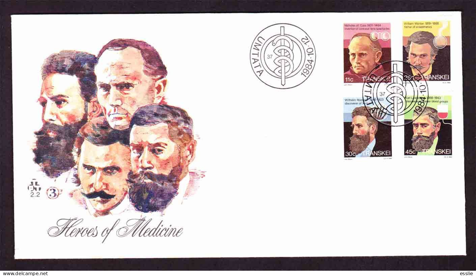 Transkei - 1984 - Heroes Of Medicine - First Day Cover - Small - Transkei