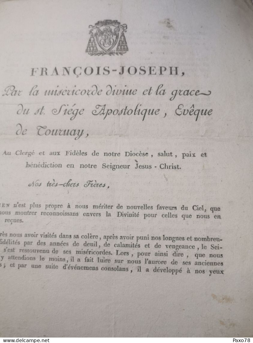 Lettre, François Joseph, Évêque De Tournay 1803 - 1794-1814 (Période Française)