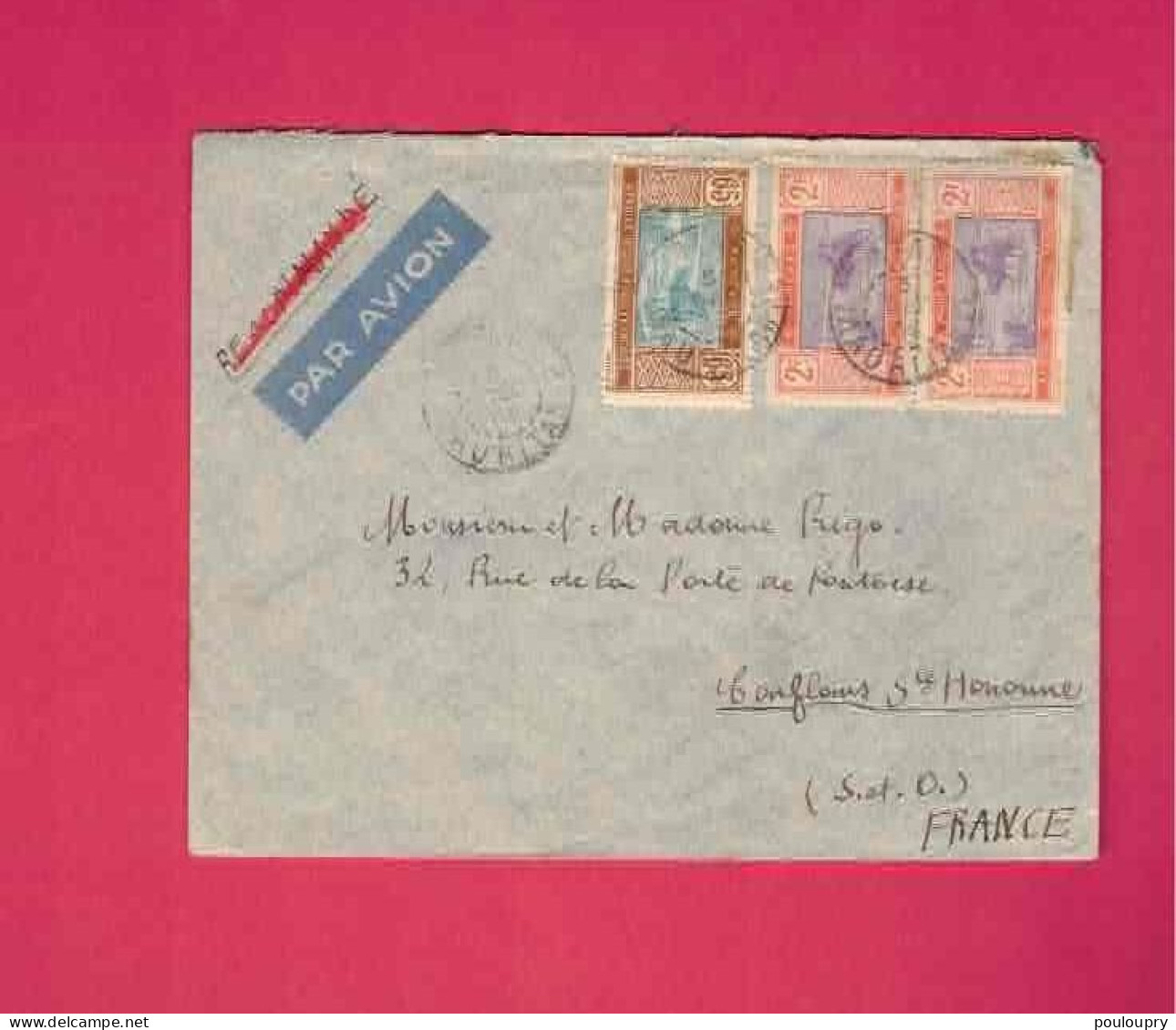 Lettre Par Avion Pour La France - YT N° 32 En Paire Et 48 - Storia Postale