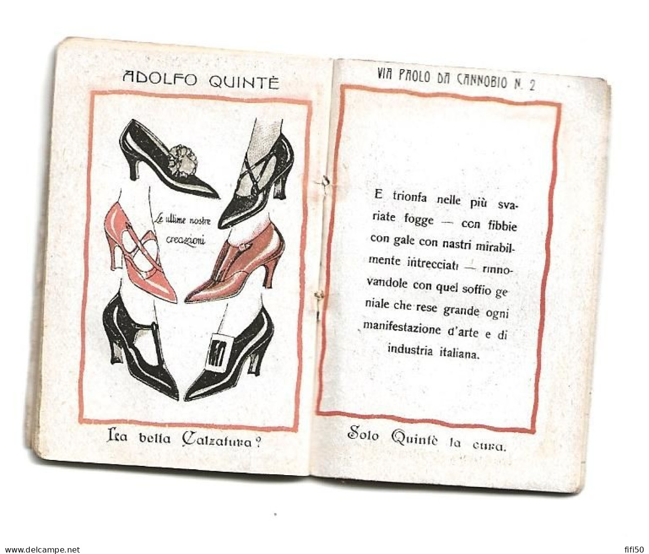 Peu Fréquent CALENDRIER 1923 Adolfo QUINTES L'evoluzione Della Scarpa Attraverso I Secoti Illustrations Modele Chaussure - Kleinformat : 1921-40