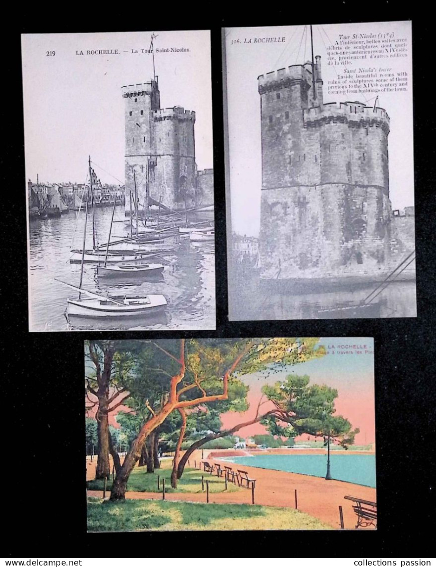 Cp, 17, LA ROCHELLE, 3 Scans, LOT DE 8 CARTES POSTALES - 5 - 99 Karten