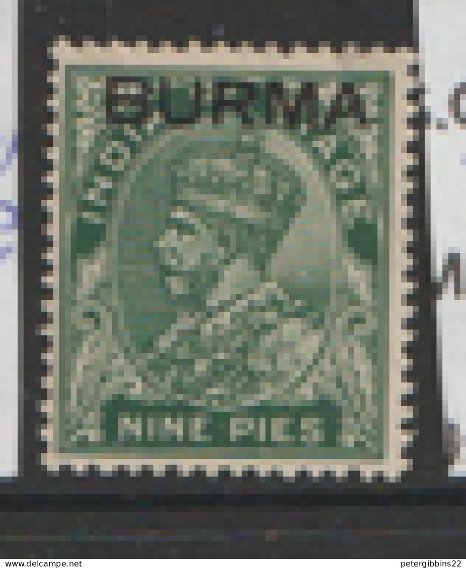 Burma  1937  SG 3  9 Pies  Mounted Mint - Birma (...-1947)