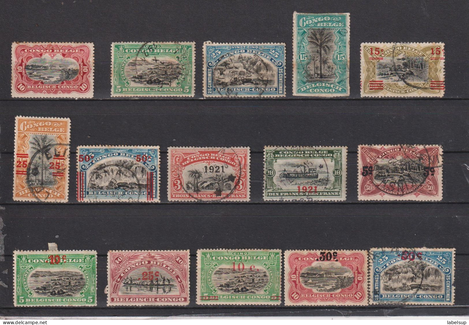 Lot De Timbres Oblitérés Du Congo Belge De 1918 à 1921 - Used Stamps