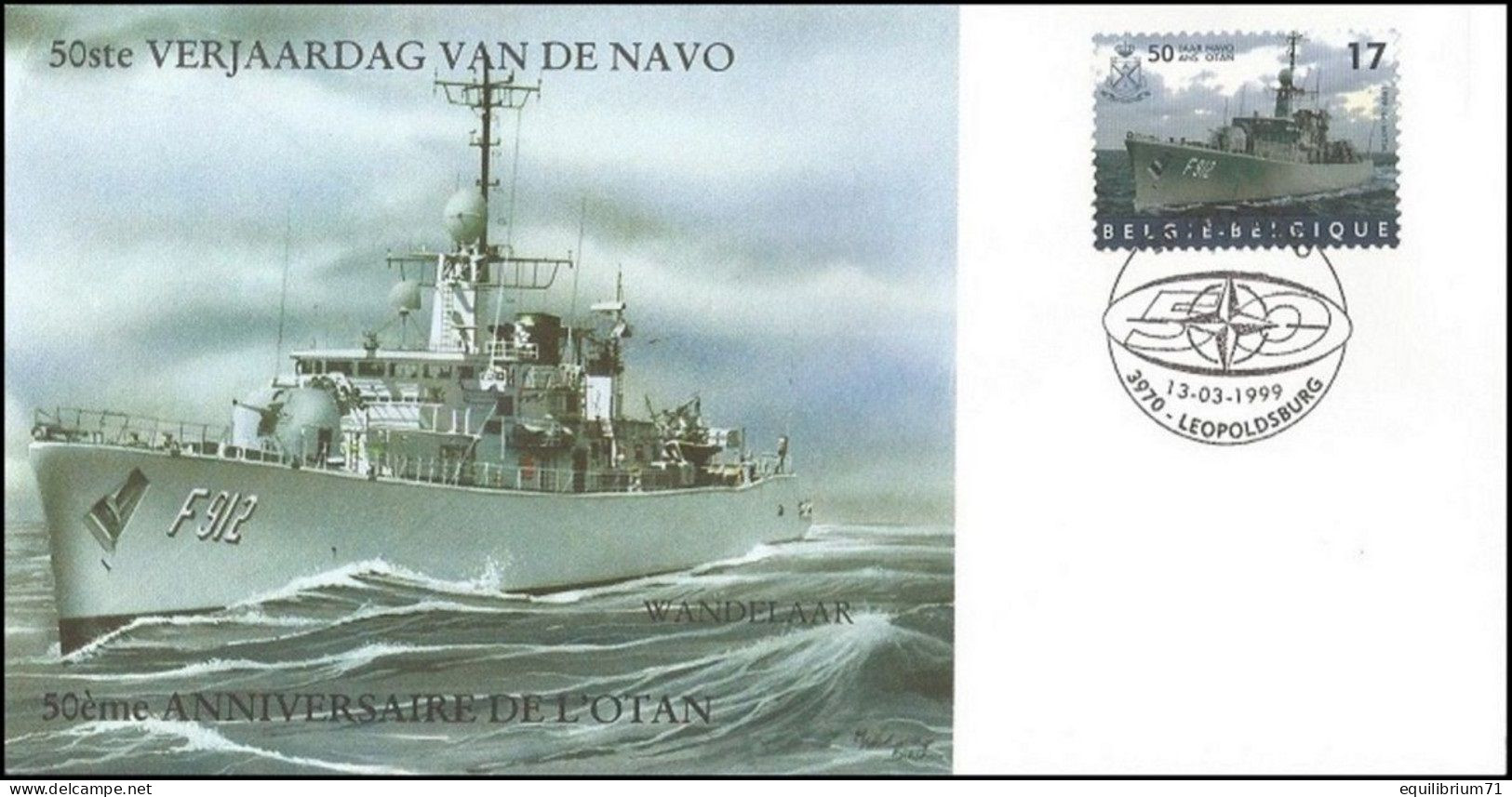 Enveloppe Souvenir/Herdenkingsomslag - 50ème Aniv OTAN/50ste Verj NAVO - 13-03-99 - F912 Wandelaar - Leopoldsburg - Briefe U. Dokumente