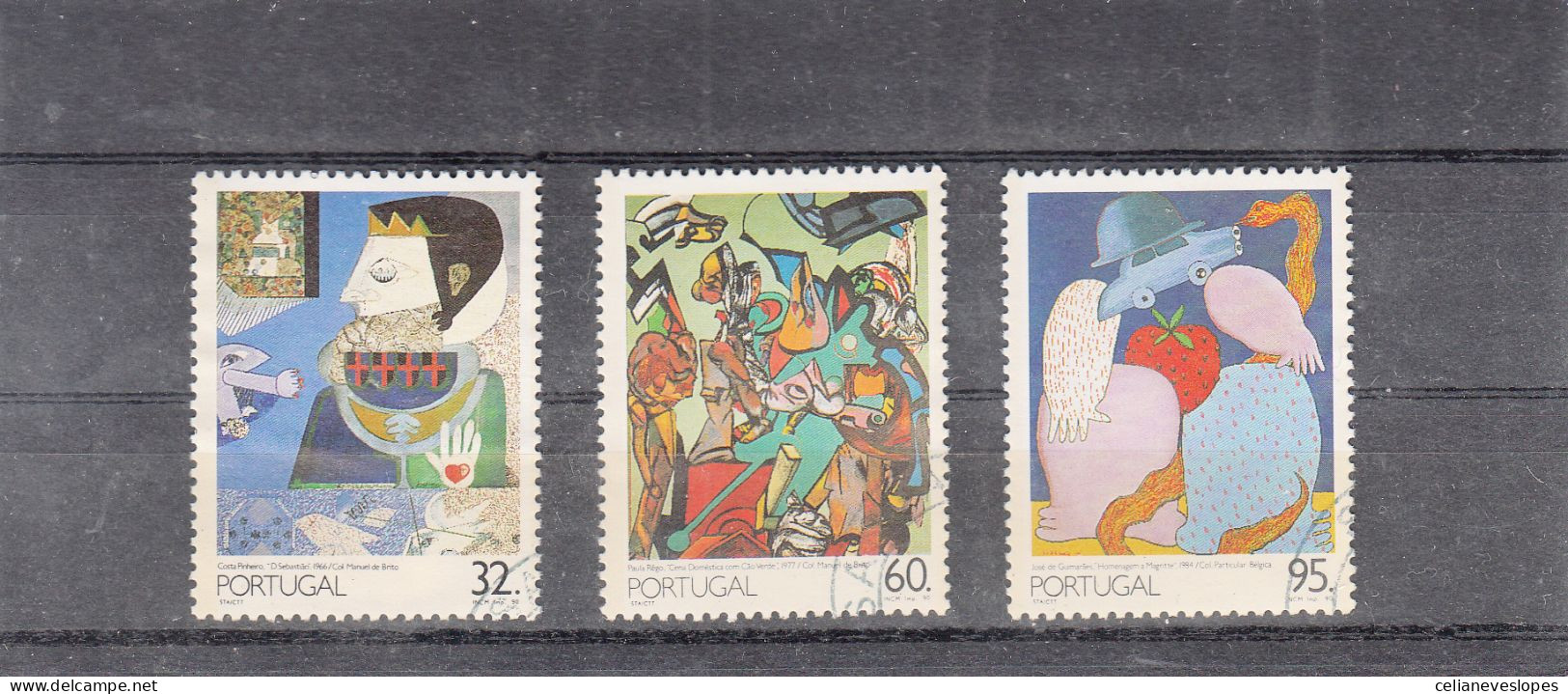 Portugal, Pintura Portuguesa Do Sec. XX, 1990, Mundifil Nº 1961 A 1963 Used - Used Stamps