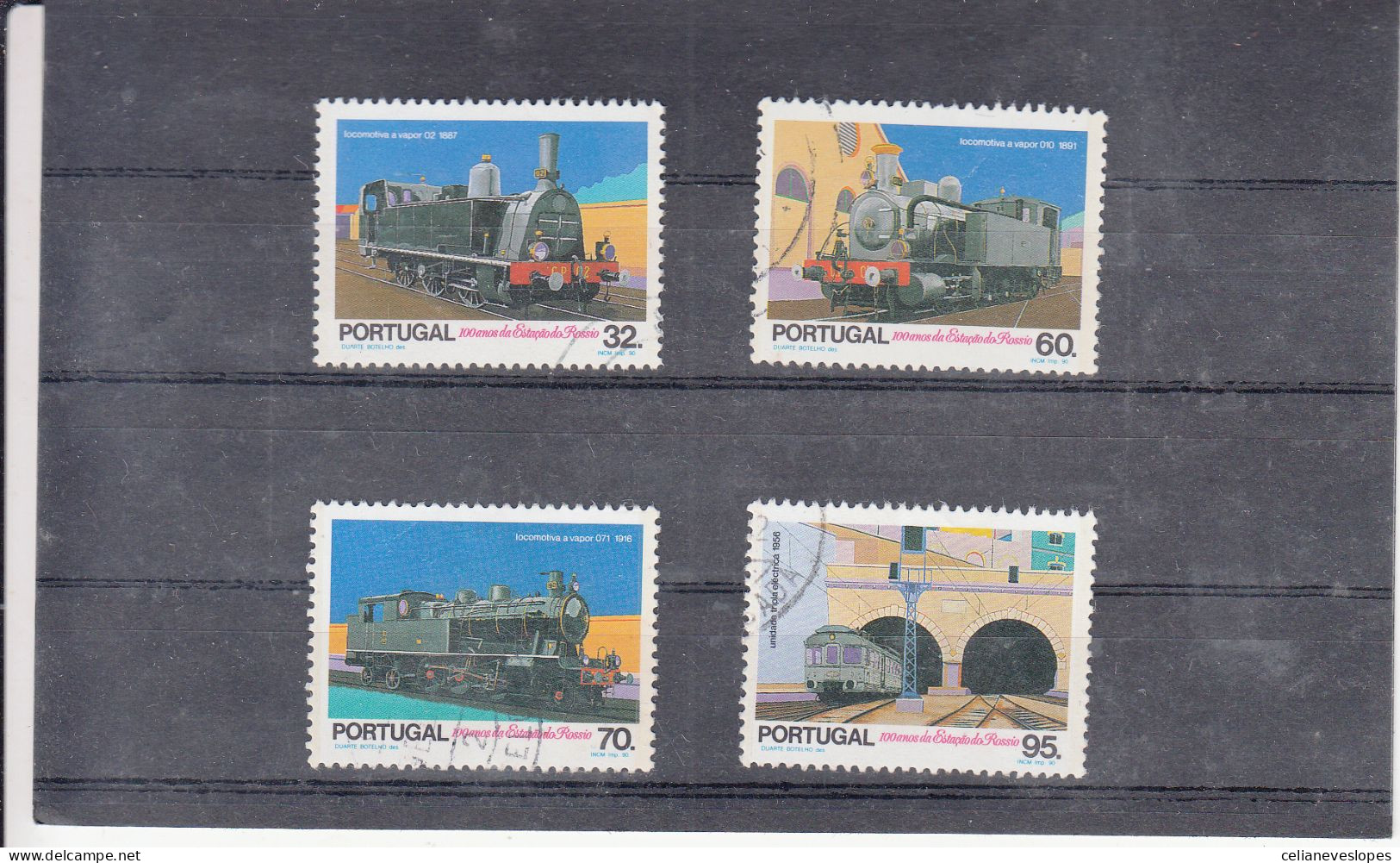 Portugal, 100 Anos Da Estação Do Rossio, 1990, Mundifil Nº 1972 A 1975 Used - Gebraucht