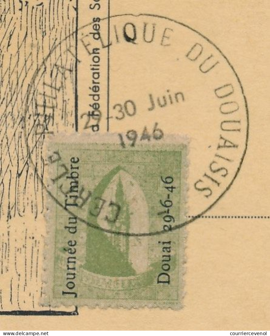 FRANCE => DOUAI - Carte Locale "Journée Du Timbre" 1946 Timbre Fouquet De La Varane + Vignette Locale - Briefe U. Dokumente