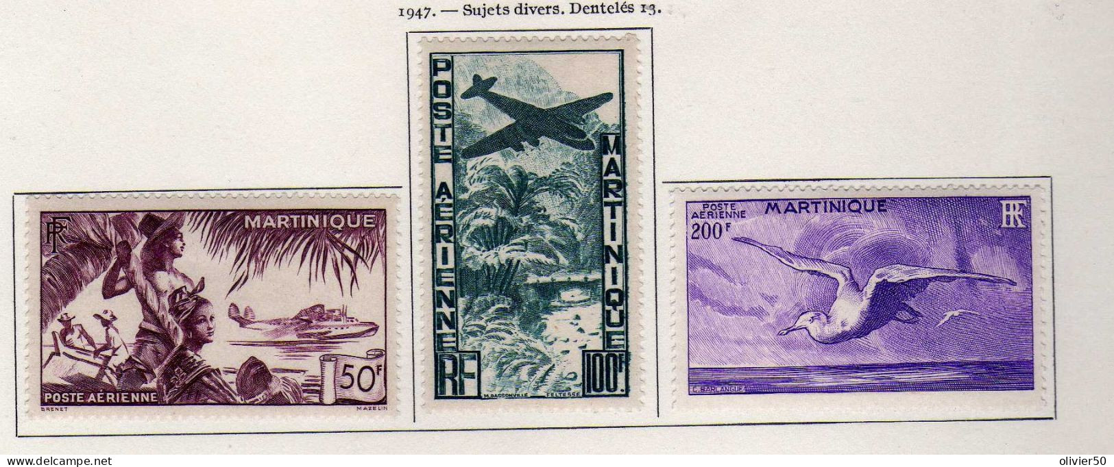 Martinique (1947) -  P A - Avion - Paysages - Mouette - Neufs*  - MLH - Poste Aérienne